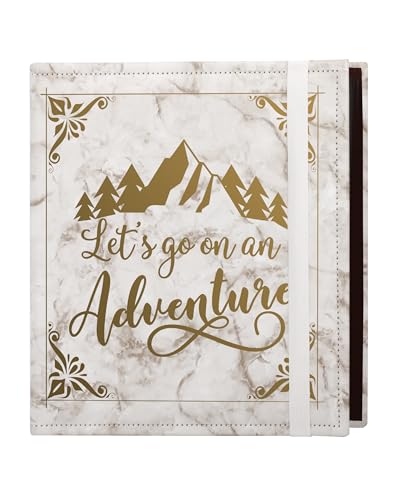 Leather Photo Album 4x6 200 Photos,Slip-in Photo Album Book with 50 Sheets, Travel Souvenir Diary Photo Book for Family Wedding Baby and Holiday Pictures - color: Marble white