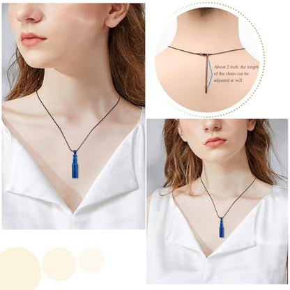 Oinsi Beer Bottle Cremation Jewelry for Ashes Stainless Steel Cylinder Tube Memorial Urn Necklace Keepsake Pendant Jewelry for Human Ashes with Filling Kits - color: A-Blue