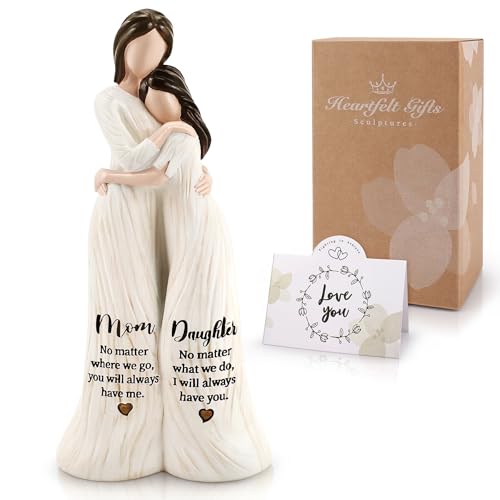 Mom Birthday Gift from Daughter,Mom Daughter Gift Mother Daughter Figurines - color: White-mom Daughter