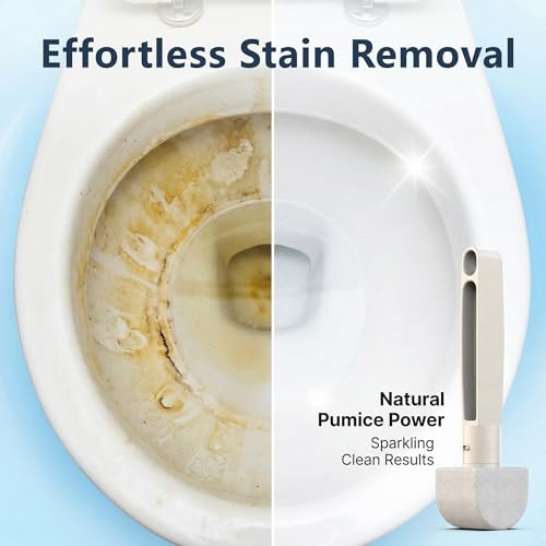 Pumice Stone Toilet Bowl Cleaner – 8 Refills for Hard Water & Limescale - color: White+grey