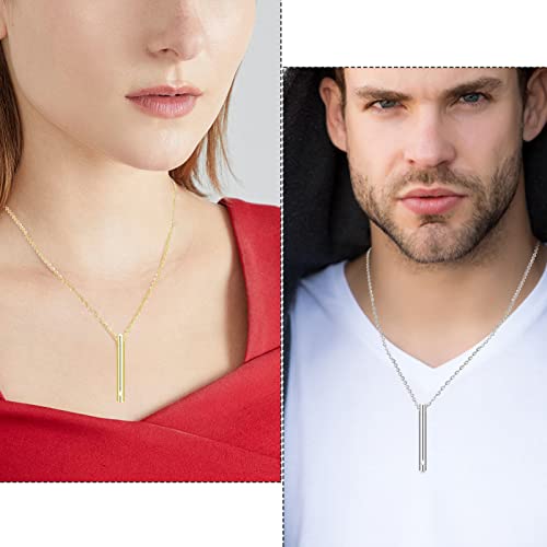 XIUDA Urn Necklace for Ashes Stainless Steel Cremation Necklace with Crystal Memorial Pendant Necklace - color: set-2-engraving
