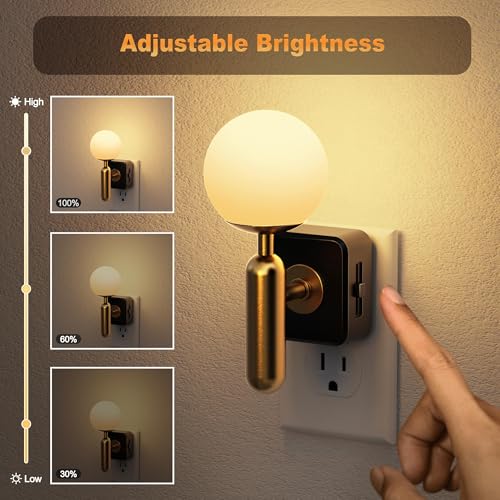 JandCase Night Light Plug in, Night Lights Plug into Wall - color: Gold, size: 2 Pack