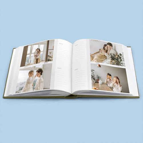 Photo Album Hold 200 4x6 Photos with Front Window for DIY (Grass Green) - color: Grass Green