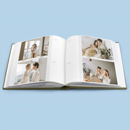 Photo Album Hold 200 4x6 Photos with Front Window for DIY (Grass Green) - color: Grass Green