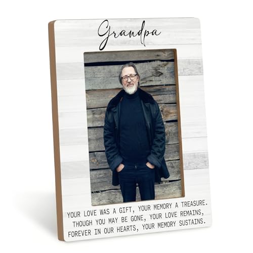 Grandpa Memorial Picture Frame 4x6, In Memory of Grandpa Wooden Photo Frame, Memorial Gifts for Loss of Grandpas, Sympathy Gift for Grandpas Picture Photo Frames Decor for Desk Table Room - color: color-6