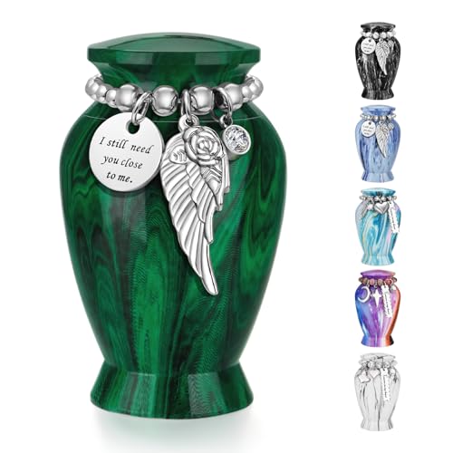 Abooxiu Small Urns for Human Ashes Keepsake 2.85 Inches Mini Urns for Ashes Memorial Small Cremation Urn Ash Keepsake Urns Mini Funeral Burial Decorative Urn for Adult Males Females Pets