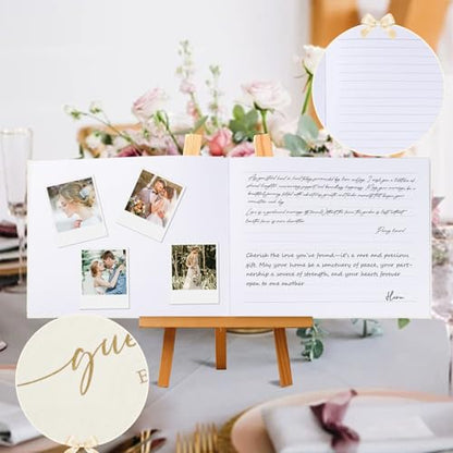 1DOT2 Wedding Guest Book, Personalized 2026 Year, Beige - color: Beige, size: With Year/2026