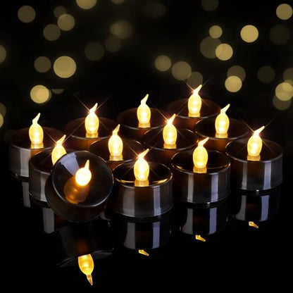 Homemory 24-Pack Black Flameless Battery Tealight Candles, 200+ Hours - color: Black, size: Pack of 24