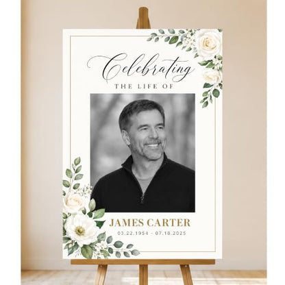 Personalized Funeral Celebration Of Life Welcome Sign #2 - color: Style 2