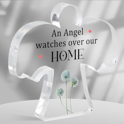 Sympathy Gifts, Angel Acrylic Memorial Condolence Gift, Grieving Gift, Condolences Remembrance Grief Gifts for Loss of Loved One, Sympathy Sign for Home Living Room Table Centerpiece Decor - style: 021