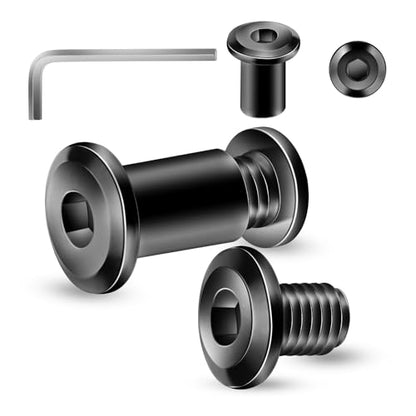1/4-20 x 3/8" 20Pcs Flat Head Hex Socket Cap Screws Bolts Barrel Nuts Kit, 304 Stainless Steel 18-8, Full Thread, Black Oxide by SG TZH (with Hex Spanner) - color: Black, size: 1/4-20 x 3/8"