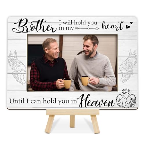 Memorial Gifts Loss of Brother, Sympathy Picture Frame, Remembrance Gifts Wooden Photo Frame with Easel, 4x6 Bereavement Picture Frame for Tabletop Display - G04 - style: Loss of Brother