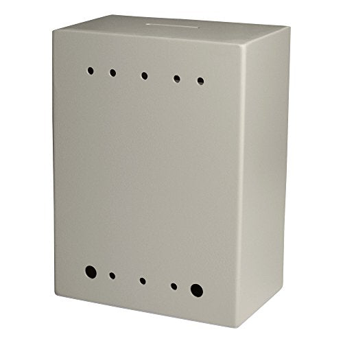 Metal Charity Collection Box Secure with Slot & Wall Mount - 8.5x6.5x4" Drop Box for Home and Office (White) - color: White, size: Wall Mount Box