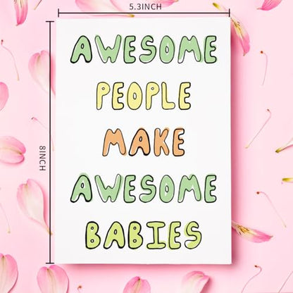 UUEFKTN Cute Baby Shower Card Gift for New Mum Dad Friend Him Her, Funny New Baby Arrival Expecting Card for Women Men, Congratulations Pregnancy Gift - color: #8