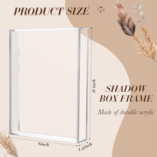 Barydat 2 Pcs 8'' x 10'' Acrylic Shadow Boxes Display Cases, Shadow Box DIY Frame Clear Acrylic Display Cases Wedding Memory Dried Flower Container Picture Photo Frame for Valentine Day Wedding - size: 8 x 10''