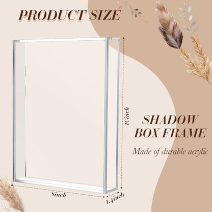 Barydat 2 Pcs 8'' x 10'' Acrylic Shadow Boxes Display Cases, Shadow Box DIY Frame Clear Acrylic Display Cases Wedding Memory Dried Flower Container Picture Photo Frame for Valentine Day Wedding - size: 8 x 10''