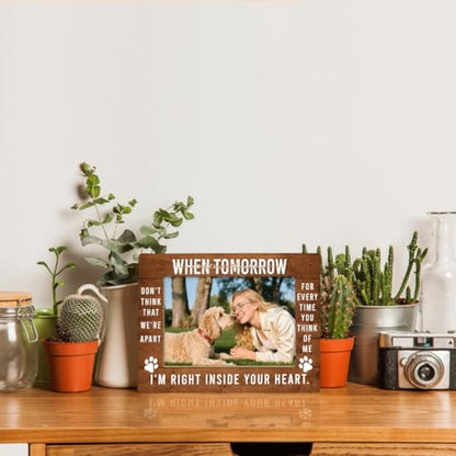 Rustic Wooden Picture Frame, I'm Right Inside Your Heart, Pet Wooden Memorial Gifts, Wood Dog Pictures Frames, Picture Frame for Loss of Pet Sympathy Keepsake Gifts 7.9 * 5.7inches - color: Style 17
