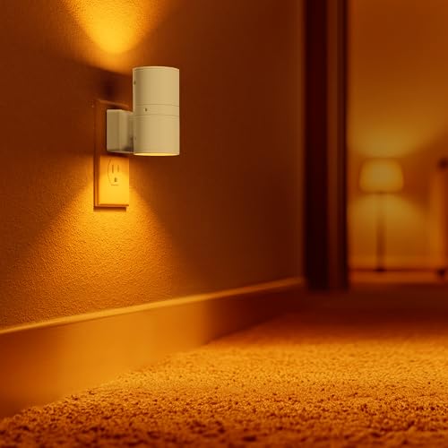 Night Lights Plug into Wall, Modern LED Night Light Plug in | Dusk to Dawn Sensor, Amber Night Light 0-100LM Adjustable Brightness, 2 Pack Dimmable NightLight, Hallway, Bedroom, Stairway - color: White-Amber, size: 2 Pack