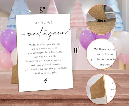 Until We Meet Again, Minimalist Memorial Sign - 8x11 White, Wedding & Loss Memorial Gift - style: Wedding Memorial Sign03