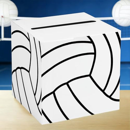 Volleyball Card Box Sports Party Favors Post Box Cardboard Receiving Money Holder for Volleyball Theme Wedding Reception, Baby Showers, Anniversary, Birthday Party, Table Centerpiece Decorations - style: Volleyball