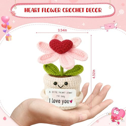 Gifts for Him Her Boyfriend Girlfriend - Crochet Flower with I Love You Message - Valentines , Engagement, Anniversary Wedding Birthday Gift for Wife, Husband, Couple, Fiancee-Father's Day Present - color: Love2