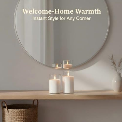 ANGELLOONG Flickering Flameless Candles with Remote, Clear White Glass - color: Clear Glass