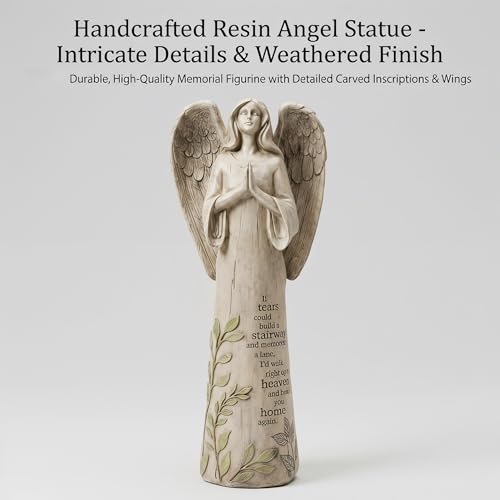 Ivy Home Resin Garden Statue Standing Praying Angel Garden Statuary for Outdoor Decor