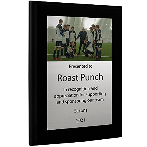Support and Sponsor Team Plaque - Include your Custom Message, Photo and Logo (5 X 7") - size: 5 X 7"
