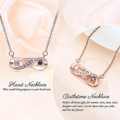 Infinity Love Urn Pendant Stainless Steel Snake Chain Cremation Jewelry for Ashes for Woman Free Filling Tools Include - color: New-Rose Gold-White+Deep Purple