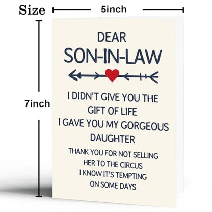 Son in Law Birthday Card, Happy Birthday Card for Son in Law - color: BK-124