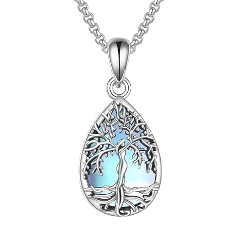 Urn Necklace for Ashes Blue opal Cremation Necklace Keepsake Memory Jewelry for Ashes of Loved Ones Keepsake - style: moonstone urn
