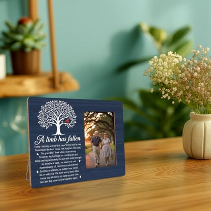 Memorial Picture Frame, Sympathy Photo Frame, Loss of Loved One Gift, Cardinal Tree Remembrance Keepsake, 4x6 Photo - color: Blue Limb