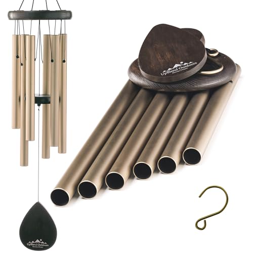 Havasu Outdoor Wind Chimes Gold, Tuned to Soothin EMajor | Strong for Any Weather. A Lasting Gift. 28". Total Volume Control. Feng shui, Relaxation, Memorial. Easy to Hang - color: Gold, size: 28"