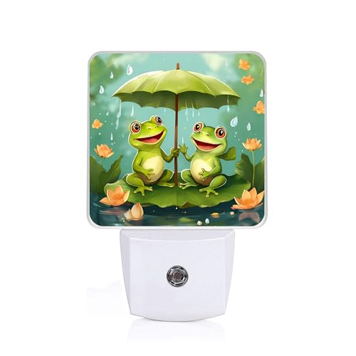 Cartoon Frog Night Light,Lotus Flower Night Lights Plug into Wall,Led Lamp for Stairway/Hallway/Bedroom 0.5W Nightlight Sleep Friendly - color: Cartoon Frog