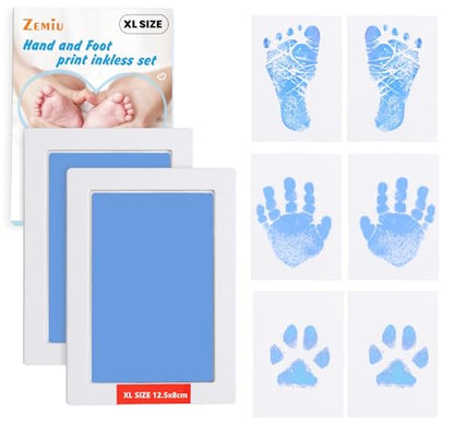 Baby Hand and Footprint Kit,Inkless Print Kit,Safe Non-Toxic for Baby - color: Blue
