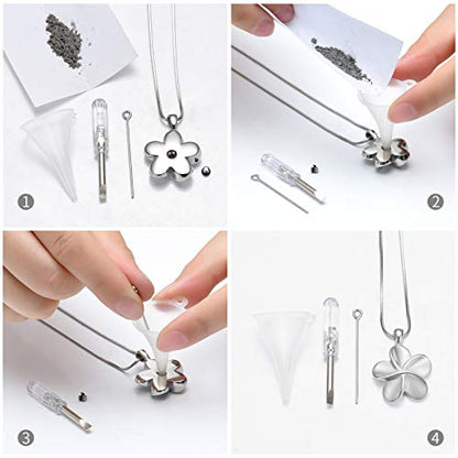 Flower Cremation Ashes Jewelry Cremation Necklace Memorial Locket for Ashes Keepsake Urn Pendants for Women/Men - color: Customize