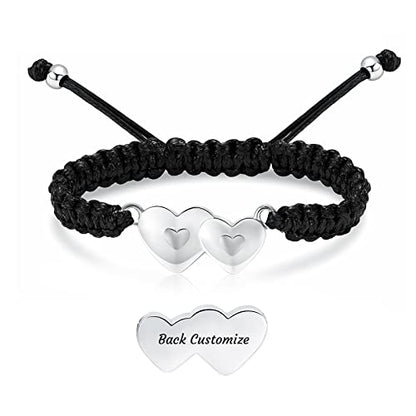 constantlife Double Heart Cremation Bracelet for Ashes for Women Stainless Steel Pendant Urn Memorial Jewelry Loved Ones Human Pet Funeral Keepsake Gift - color: Customize