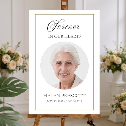 Custom Photo Memorial Welcome Sign – Celebration of Life Yard Display – Personalized Outdoor Board - color: Version 9
