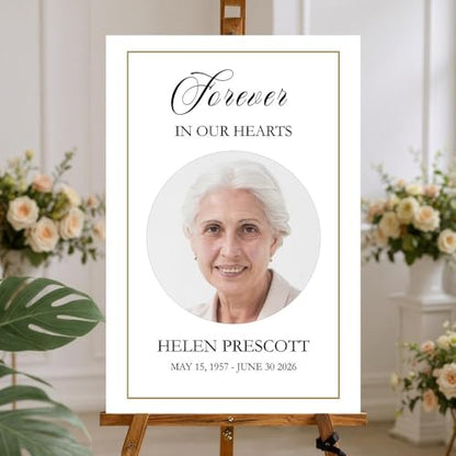 Custom Photo Memorial Welcome Sign – Celebration of Life Yard Display – Personalized Outdoor Board - color: Version 9