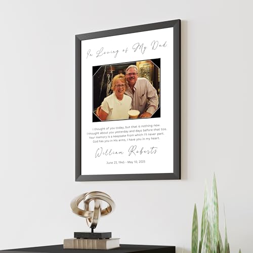 Personalized Memorial Photo Gifts Picture Black Frame Plaque Sign, Sympathy Loss of Husband Photo, Custom Loss of Loved One Wood Frame Photo Gift - color: Design 3