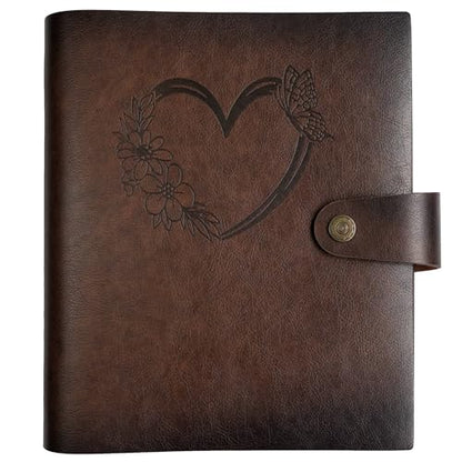 Photo Album 4x6 200 Pockets, Genuine Leather Photo Albums 200 Photos with Writing Space 30 Writing Paper, Family Wedding Travel Kids Graduation Ultrasound Baby Picture Album Scrapbook, Mother Gifts - color: Brown-Love, size: 200 Photos