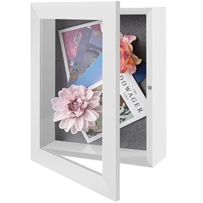 Frametory 8.5x11 Shadow Box Frame Display Case, 2-inch Depth (White) - color: White, size: 8x10.5(1 Set)