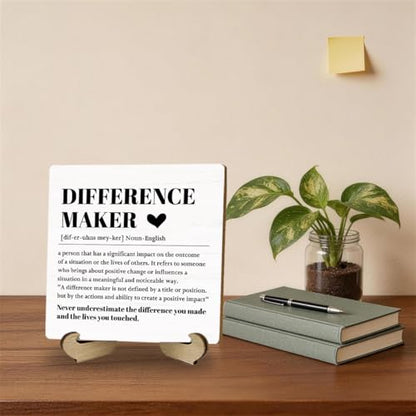 Difference Maker Gifts, Difference Maker Definition Sign, 5x5 Inch - color: Difference Maker