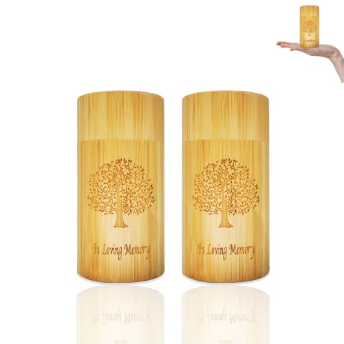 Biodegradable Small Scattering Urns for Human Ashes Adult, Eco Friendly Tubes with Tree of Life Pattern, 1.9''x3.8'', 2 Pcs - size: Small,1.9''x3.8'',2 Pcs
