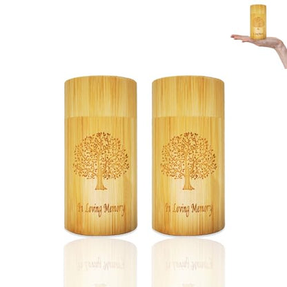 Biodegradable Small Scattering Urns for Human Ashes Adult, Eco Friendly Tubes with Tree of Life Pattern, 1.9''x3.8'', 2 Pcs - size: Small,1.9''x3.8'',2 Pcs