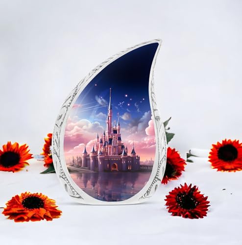 Dream Castle in The Sky Urn, Drop Urn for Ashes for Women, Urns for Human Ashes Adult Male, Cremation Urn Human Ashes, Burial Urn for Ashes for Men, Large Urns for Human Ashes Adult 10 Inch - size: Large