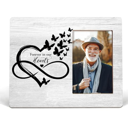 Lacama Memorial Picture Picture Frame 4x6 Sympathy Gifts for Loss Loved One - color: Forever in our Hearts