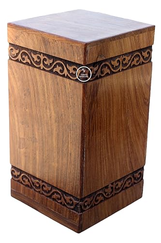 Engraved Cat Design Urn for Human Ash Cremation Urns Adults Male Female or Memorial Women Men Pets Cats Dogs Funera[Available urn Box in 5 Different Sizes] ((Large [11X6] 250 Cubic INCHES)) - size: (Large [11X6] 250 Cubic INCHES)