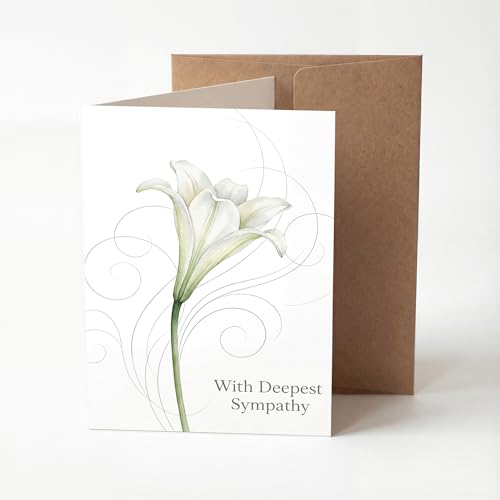 Elegant Sympathy Card, Elegant Floral Condolence For Loss - color: Sympathy Card 014