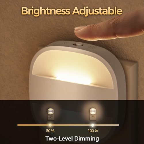 Night Lights Plug Into Wall,4 Pack Foldable Night Light | Portable Dimmable Mini Nightlight with Dusk to Dawn Sensor,3000K Ideal Travel Night light for Bedroom Stairs Hallway - color: Warm